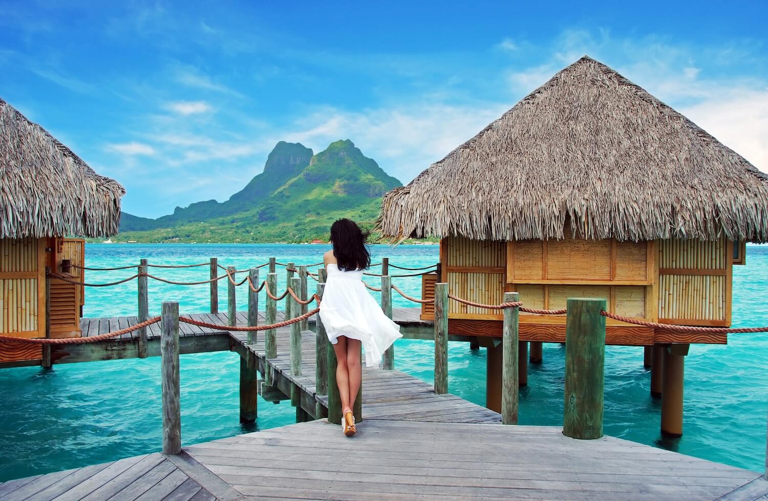 Overwater villas in Bora Bora